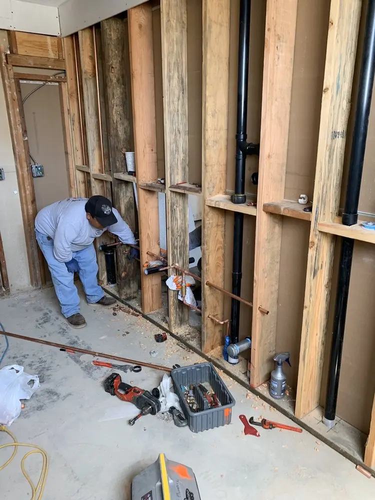 Commercial rough-in plumbing for Water Heater Replacement in Rosemary District